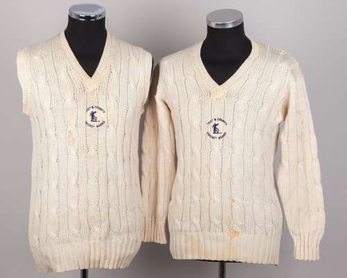 Dickie Bird Test & County Cricket Board sleeveless and long-sleeved cricket sweaters