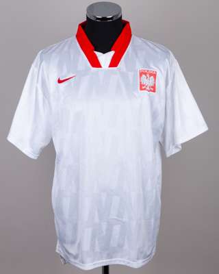 White and red No.7 Poland short-sleeved shirt, 1996