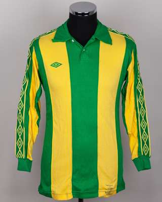 A yellow and green West Bromwich Albion long-sleeved shirt