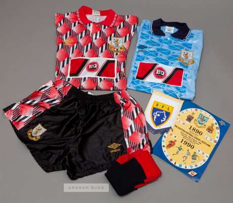 Blue Scottish Football League Centenary match No.3 jersey v Scotland played at Hampden Park, Glasgow, 18th August 1990,
 Umbro, short-sleeved with emb