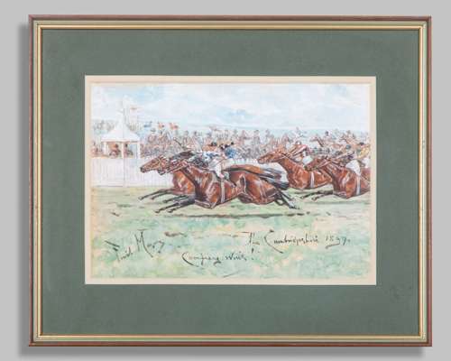 George Finch Mason (British, 1850-1915) horse racing watercolour