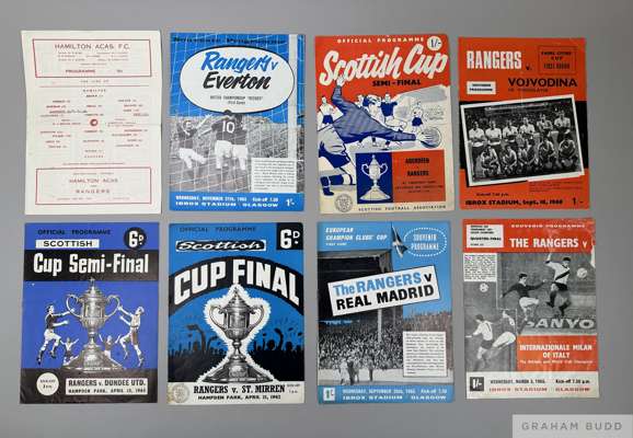 Forty-four Rangers home and away match programmes, 1960s
 including Scottish Cup Final, Semi Final, Fairs Cup, European Cup, etc., (44)