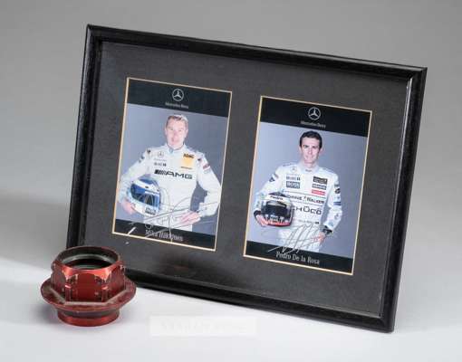 Collection of F1 ephemera,
 including signed F1 driver profile cards and photographs of Massa, Hakkinen and De la Rosa; sold together with Jordan race