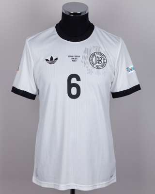 Joshua Kimmich white No.6 Germany v. Portugal short-sleeved shirt, 2025