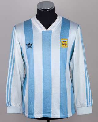 Diego Cholo Simone blue and white Argentina short-sleeved shirt, 1993