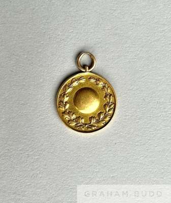 A rare late Victorian gold F.A. Cup winner's medal 
 the obverse designed with a football in raised relief flanked by laurel, the reverse inscribed TH