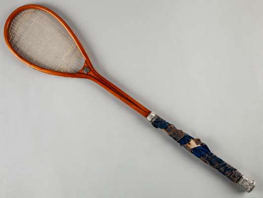 An extremely rare Rackets Racquetfor the Brasenose trophy dated 1853