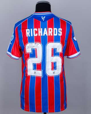 C.Richards red and blue No.26 Crystal Palace v. Liverpool Community Shield match issued shirt