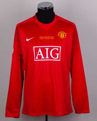 Rio Ferdinand red No.5 Manchester United v. Chelsea Champions League Final spare shirt, 2008