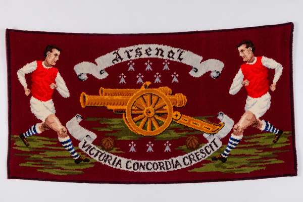 An Arsenal FC Axminster rug circa1968, manufactured exclusively for the Pictorial Rug Co. Ltd
