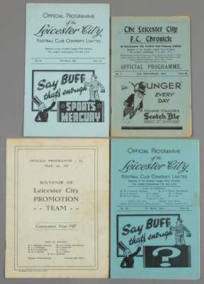 Four Leicester City 1930s home programmes, F.L. Division One v Middlesbrough 24th September 1932; Tottenham Hotspur 1st May 1937, special promotion so