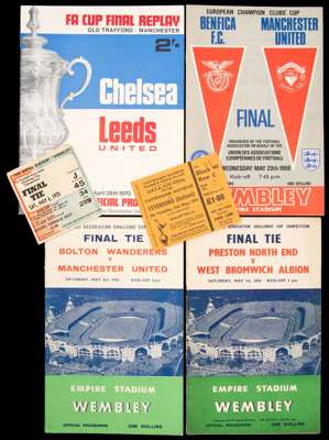 An unbroken run of F.A. Cup Final programmes 1954-1995, including all replays, together five League Cup Finals between 1969 and 1978, four Charity Shi