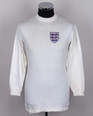 Norman Hunter white No.11 England long-sleeved shirt, circa 1967-68