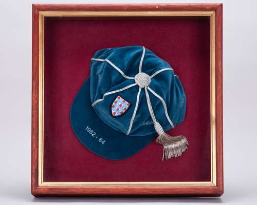 Sammy Lee blue England International debut cap, 1982-84