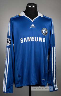 Michael Ballack blue Chelsea no.13 home jersey, UEFA Champions League 2008-09,
 Adidas, long-sleeved with UEFA STARBALL sleeve badge, club crest and s
