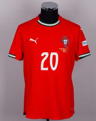 Pedro Neto red No.20 Portugal v. Germany short-sleeved shirt, 2025