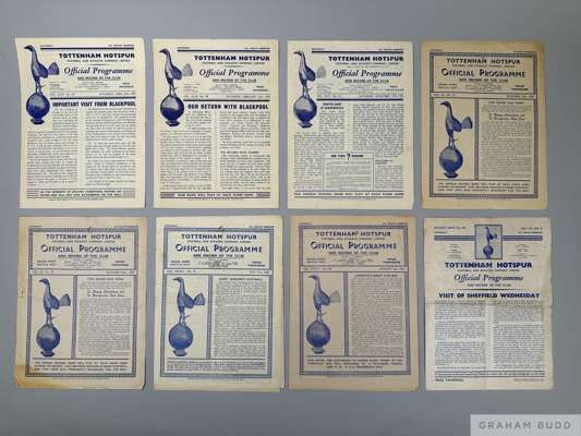 Eighteen various Tottenham Hotspur match programmes 1940s to 1960s
 including Brentford Reserves (away), London Challenge Cup, 13th October 1947, Blac