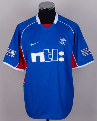 Jim McLean - Claudia Caniggia blue No.7 Rangers short-sleeved shirt, 2001-02