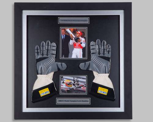 Lewis Hamilton 2008 McLaren Framed Replica Gloves Display