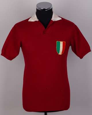 Guglielmo Gabetto maroon and white No.9 Torino woollen long-sleeved shirt
