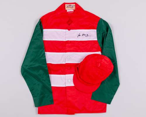 A set of racing colours of the double-2,000 Guineas winning owner Carlo d'Alessio