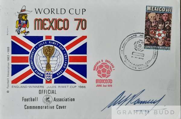 Mexico 1970 World Cup First Day Cover signed by England Manager Sir Alf Ramsey