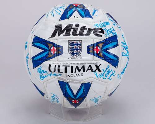 A Mitre Ultimax football bearing numerous England women autographs 