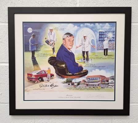 Dickie Bird MBE signed limited edition print by Geoffrey Wood