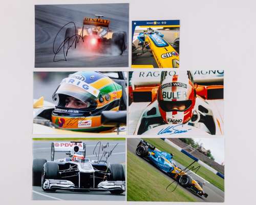 A Collection of Formula One Signed A4 Photos
