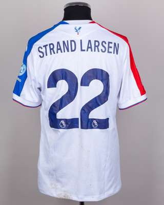 Jørgen Strand Larsen No.22 Crystal Palace v. Manchester United (Away) match-worn shirt