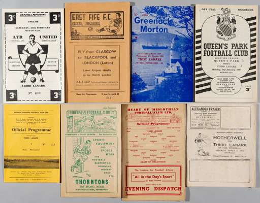 Third Lanark away programmes, season 1947-48 to 1966-67,
 include Hibernian v Third Lanark 8th November 1947, Hearts v Third Lanark 18th August 1948, 