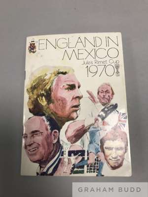Signed England 1970 World Cup official itinerary