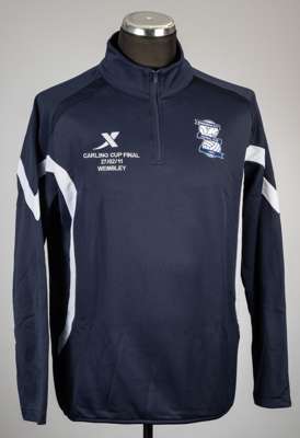 Player issue navy Birmingham City Carling Cup final tracksuit top v Arsenal, played at Wembley, 27th September 2011,
 Xtep, long-sleeved with club cre