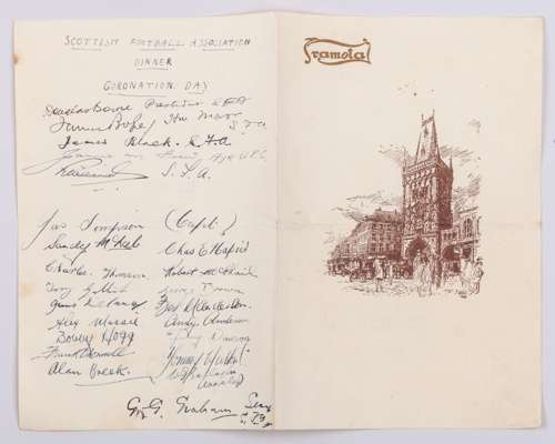 Austria v. Scotland May 1937 an autographed menu card