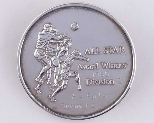 Paul Parker white-metal PFA All Star medal, 1984