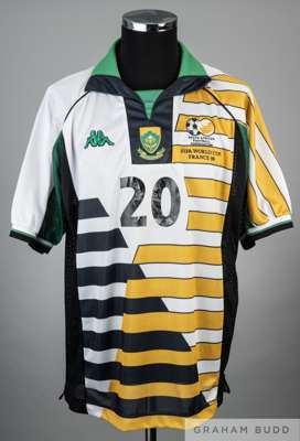William 'Naughty' Mokoena white, green, black & gold South Africa no.20 jersey