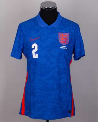 Reece James blue No.2 England v. Denmark short-sleeved shirt, 2020