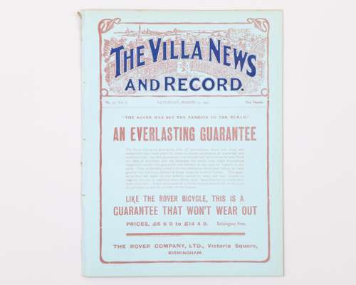 Aston Villa v. Derby County, match programme, 23rd March 1907