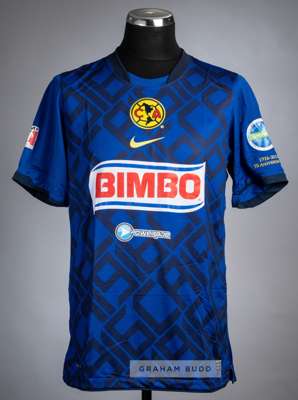 Blue & navy Club America No.30 jersey from the World Football Challenge match v Manchester City, played at AT&T Park, San Francisco, 16th July 2011,
 