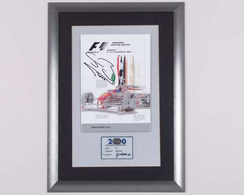 Jenson Button 2000 Hungarian Grand PrixSigned Framed Programme With Scrutineering Pass