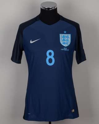 Jake Livermore navy No.8 England v. Malta short-sleeved shirt, 2017