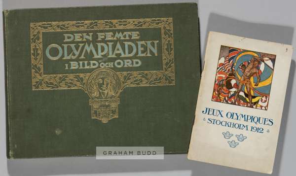 Stockholm 1912 Olympic Games official report 'Den Femte Olympiaden',
 published by Ahlen & Akerlund Stockholm 1912, green hardcover with gilt tooling 