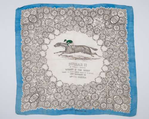 Ladies silk scarf commemorating the victory of Durbar in the 1914 Derby