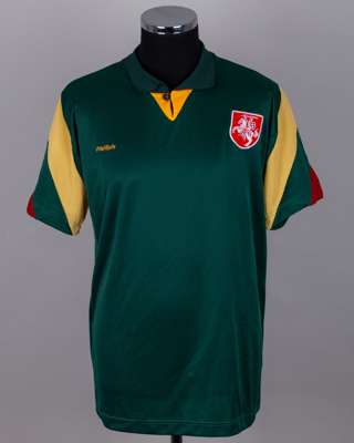 Green and yellow No.13 Lithuania v. Sweden short-sleeved shirt, 1997