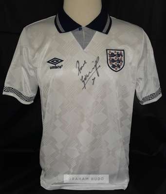 Paul “Gazza” Gascoigne signed England Italia 90 retro jersey, 
 brand new with labels still attached, autographed by Gazza to front of shirt, has his 
