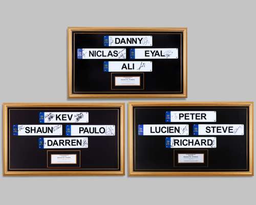 Manchester City/ 2002 Commonwealth Games three sets of autographed signed number plates