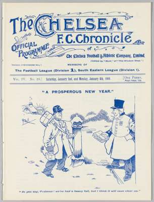 Programme Chelsea v Liverpool January 13th 1909, 
 Ex Bound Volume