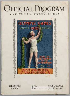 Los Angeles 1932 Olympic Games Opening Ceremony programme, 30th July 1932,
 32-page programme with illustrated cover, bears some splits to spine, mino