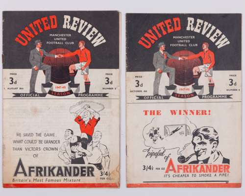 Three Manchester United home match programmes 1946-47