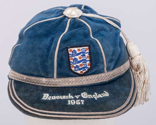 Tommy Taylor blue England v. Denmark International cap 1957